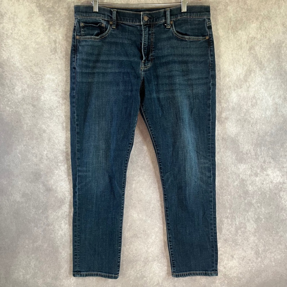 Lucky Brand 412 Athletic Slim Mens 36x30 Dark Wash Stretch Denim Jeans Casual
